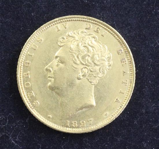 A George IV gold sovereign, 1827,